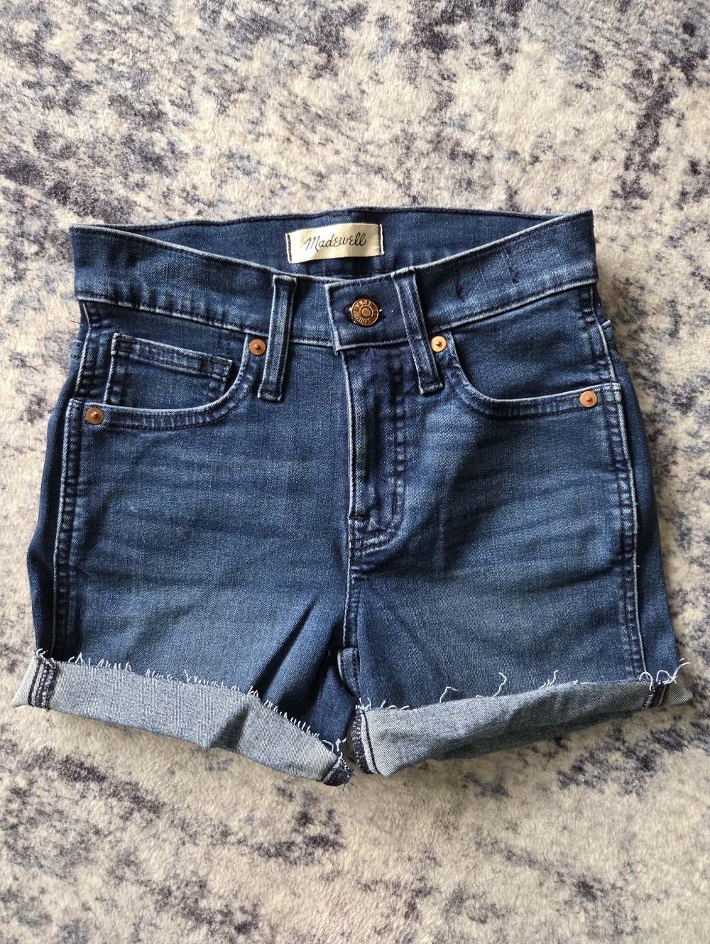 Madewell Dark Blue Folded Hem Denim Shorts